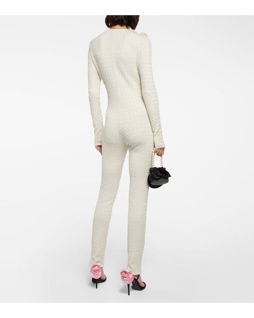 Magda Butrym Natural Cable-Knit Silk Jumpsuit