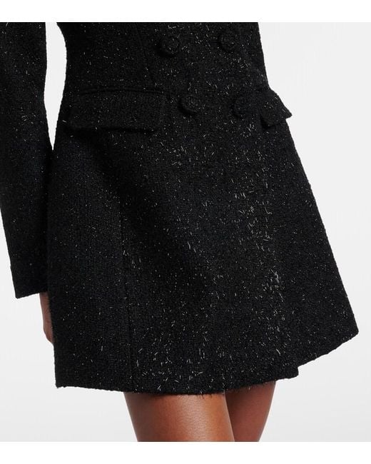 Self-Portrait Black Boucle Minidress