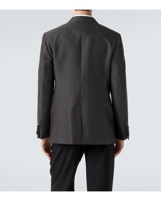Valentino Black Polka-Dot Jacquard Tuxedo Jacket for men