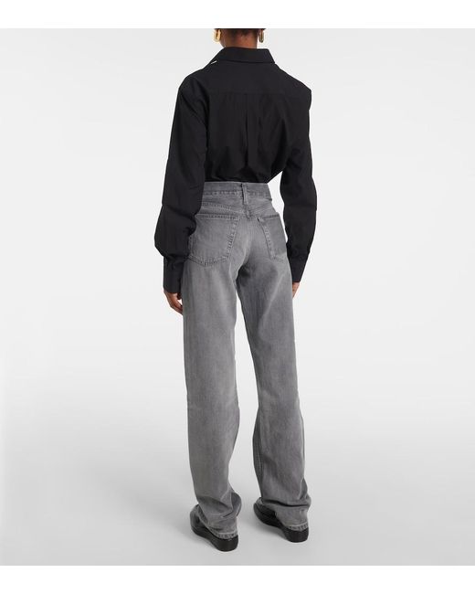 Re/done Gray High-Rise Straight Jeans