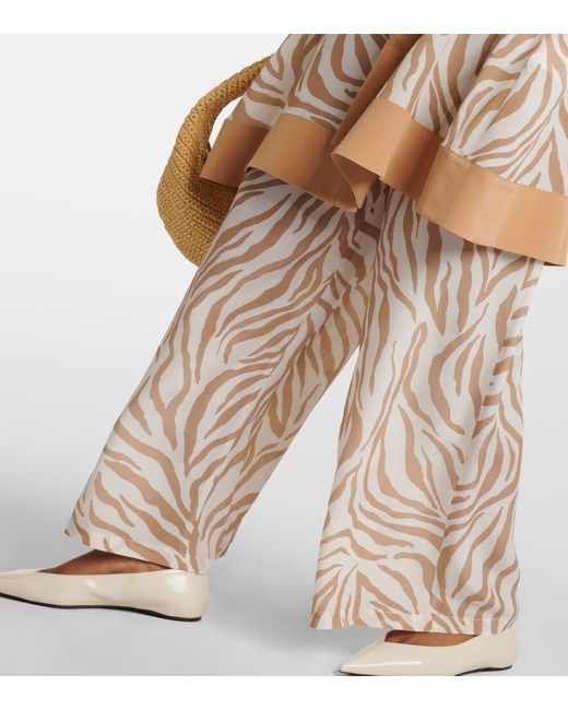 Pantalones anchos Flavia de crepe de seda Max Mara de color Natural