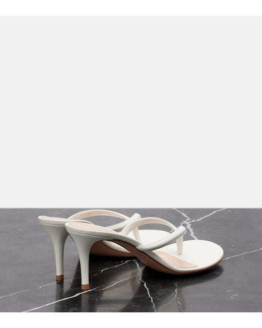 Gianvito Rossi White Calypso 70 Leather Thong Sandals