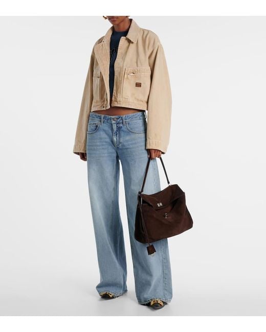 Balenciaga Brown Rodeo Medium Suede Tote Bag
