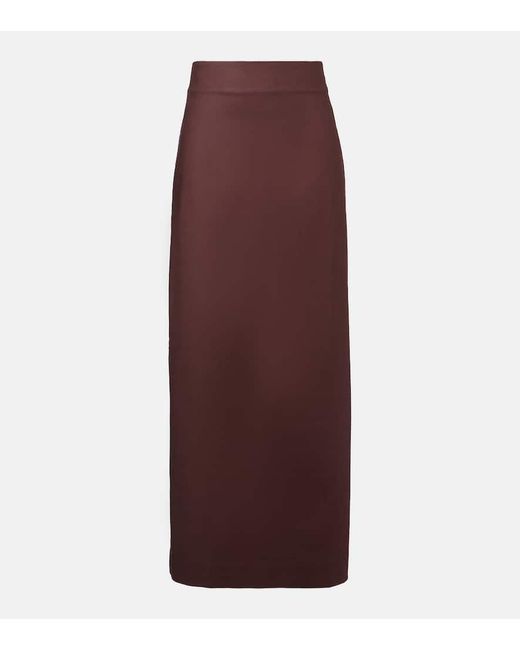 Adriana Degreas Purple Cotton-Blend Maxi Skirt