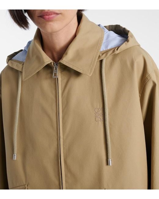 Chaqueta De Gabardina De Algodon Con Anagrama Loewe de color Natural