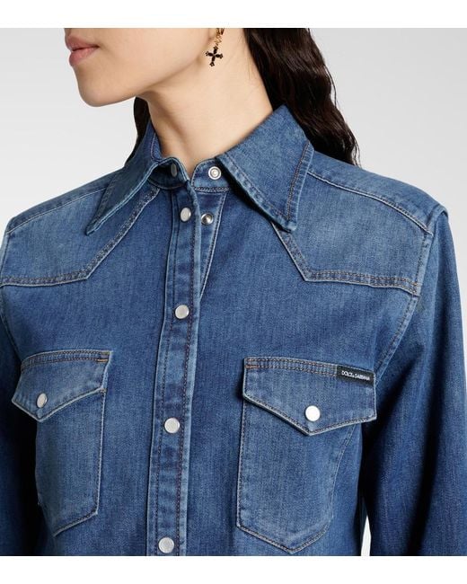 Dolce & Gabbana Blue Denim Shirt