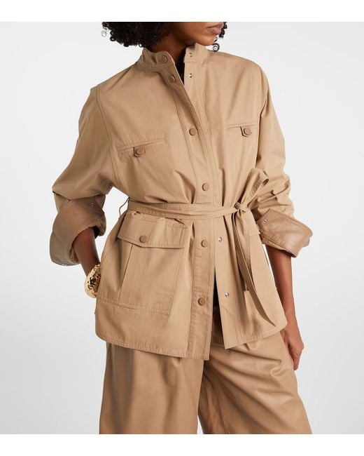 Yves Salomon Natural Belted Cotton Jacket