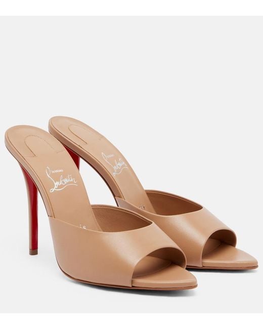 Christian Louboutin Brown Miss Z Leather Mules