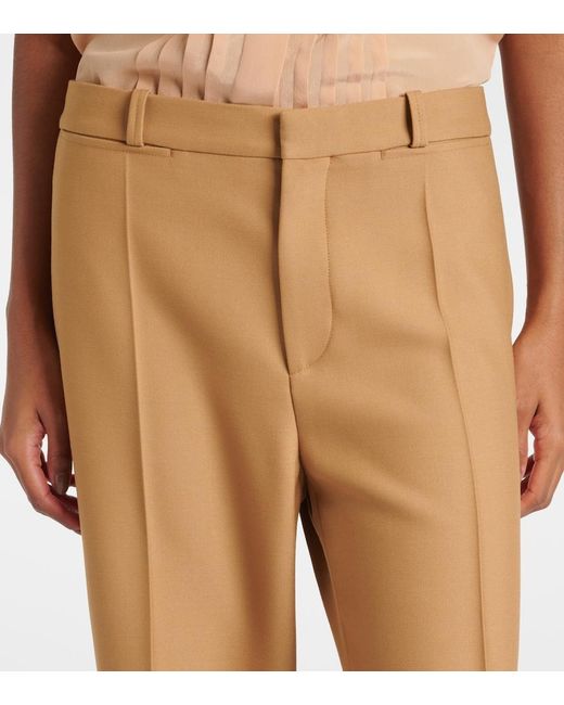 Chloé Natural Wool Grain De Poudre Flared Pants