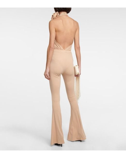 Magda Butrym Natural High-Rise Jersey Flared Pants