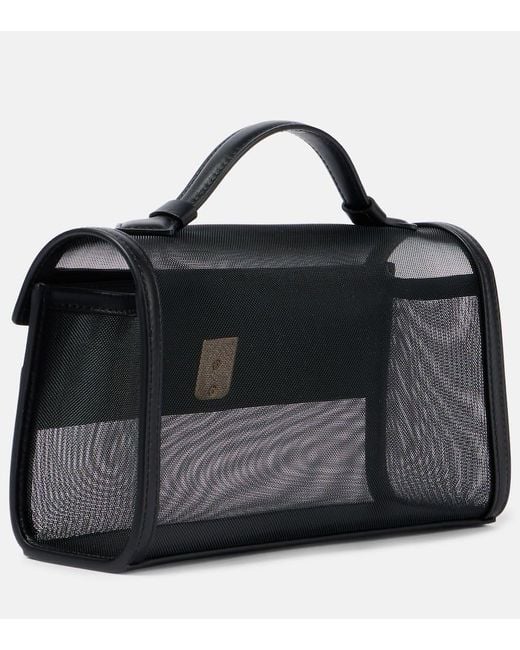 SAVETTE Black Symmetry Pochette Mesh Tote Bag