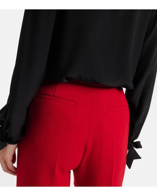 Pantalones Flared Vlogo De Cropped De Lana Virgen Valentino