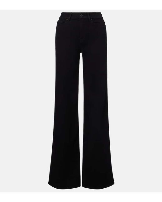Jeans Anchos Lotta De Tiro Alto 7 For All Mankind de color Black