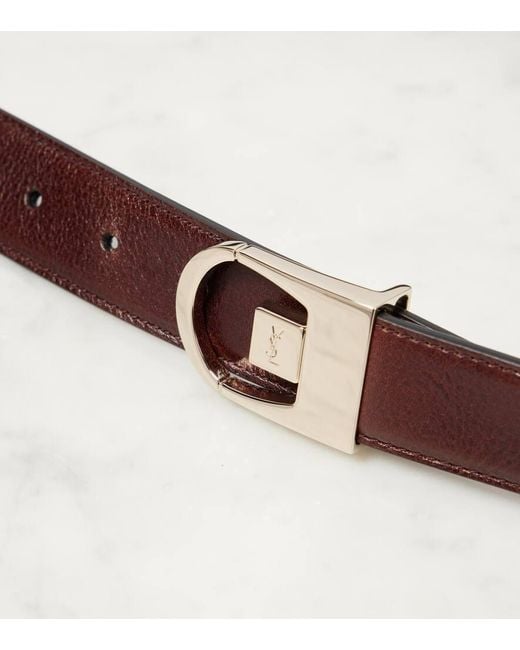 Saint Laurent Brown Reversible Leather Belt