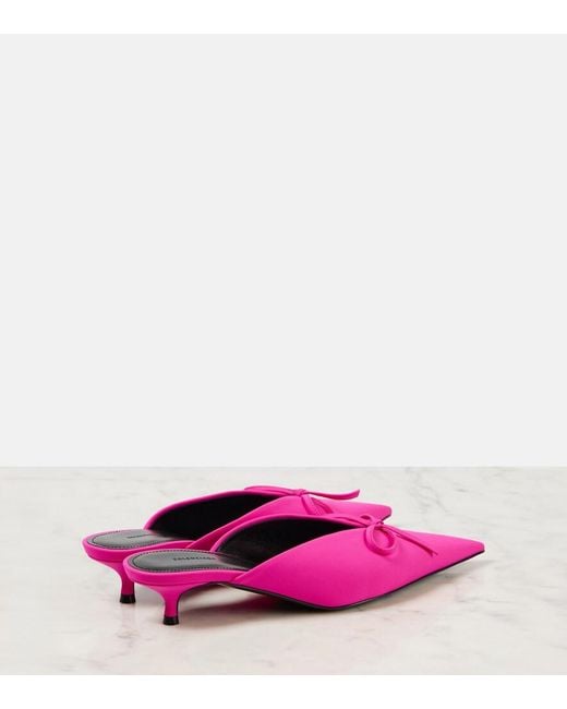Balenciaga Pink Knife Bow Mules