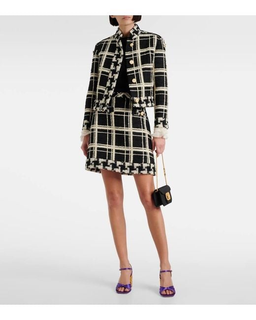 Valentino Black Mossi Wool-Blend Tweed Jacket