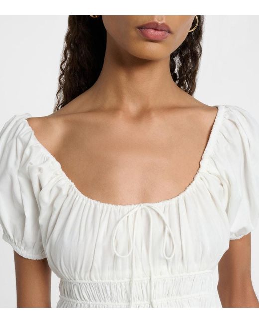 Faithfull The Brand White Sunniva Cotton Midi Dress