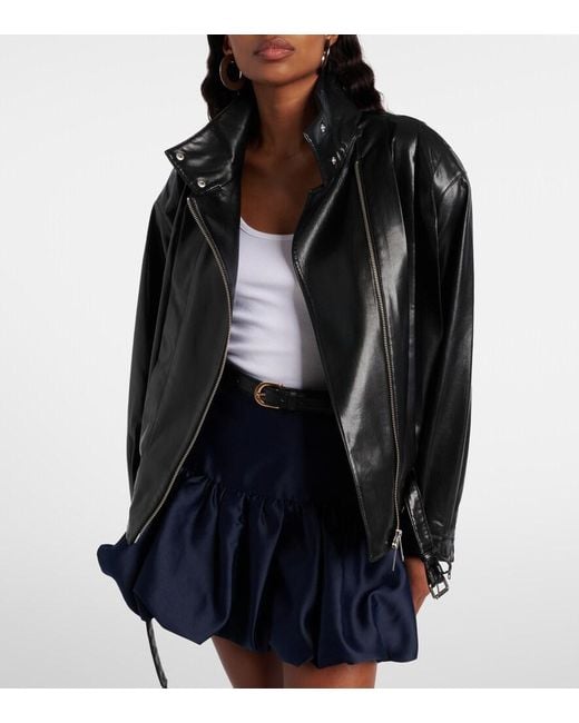 Chaqueta Biker Con Cinturon Self-Portrait de color Black