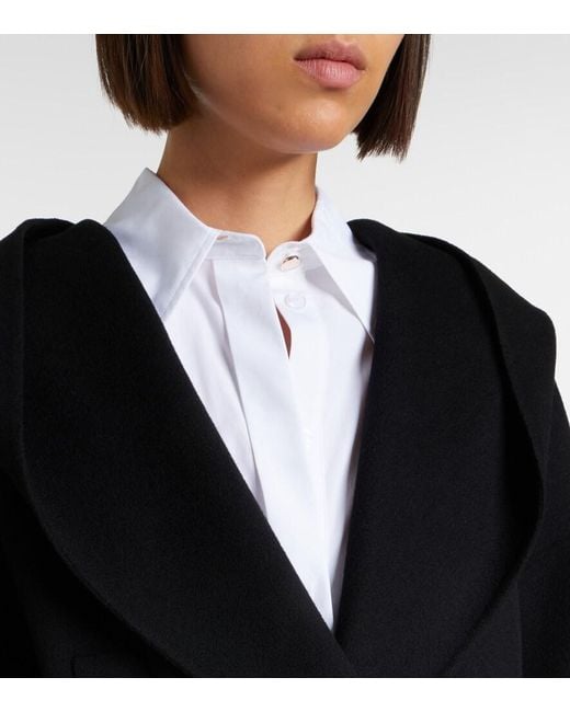 Sportmax Black Double-Breasted Wool Jacket