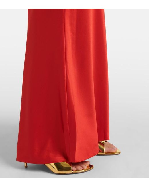 The Sei Red Silk Satin Maxi Skirt