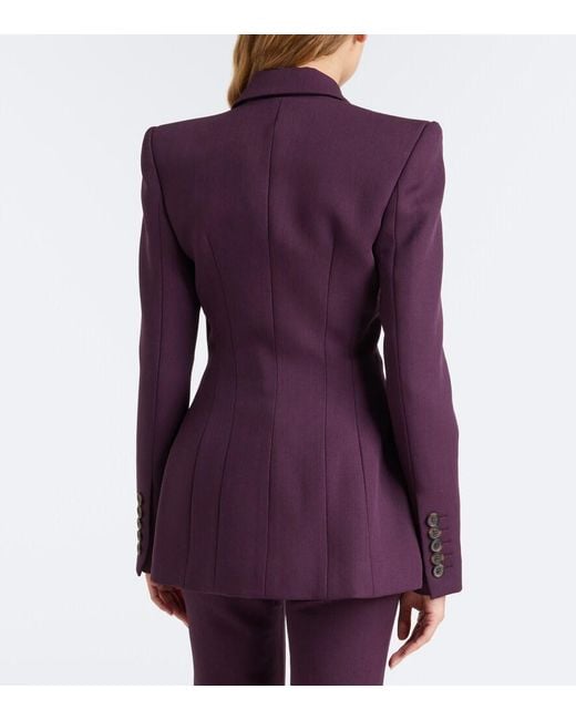 Alex Perry Purple Virgin Wool Blazer