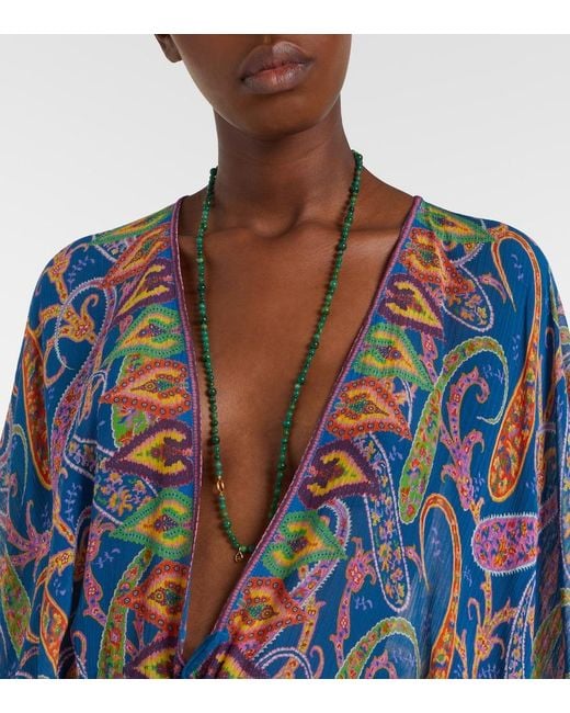 Etro Blue Paisley Beach Cover-Up