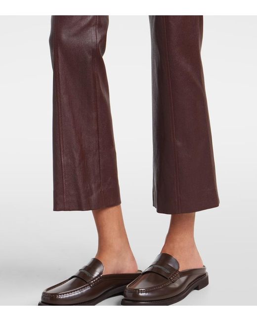 Brunello Cucinelli Purple Hose Aus Leder