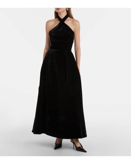 Elie Saab Black Halterneck Velvet Gown
