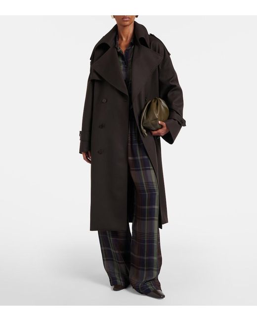 Frankie Shop Black Dursley Belted Double-Breasted Trench Coat