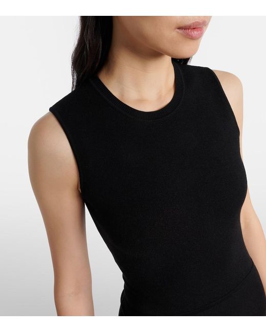 Erdem Red Floral Jacquard Sleeveless Knit Midi Dress