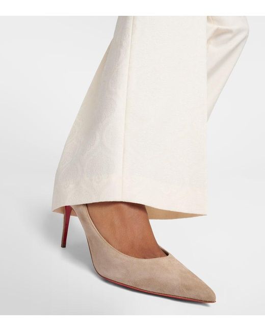 Pumps Kate 85 in suede di Christian Louboutin in Brown