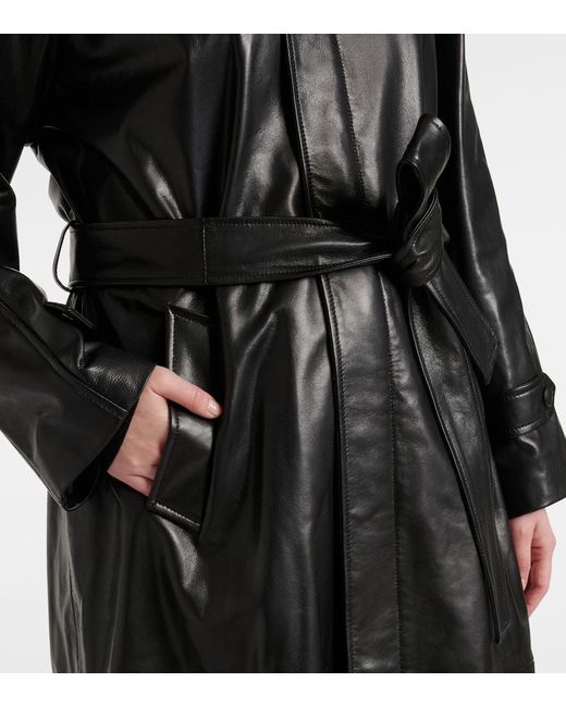 Nour Hammour Black Mantel Isolde Aus Leder