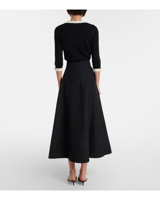 Valentino Black Vgold Crepe Couture Midi Skirt