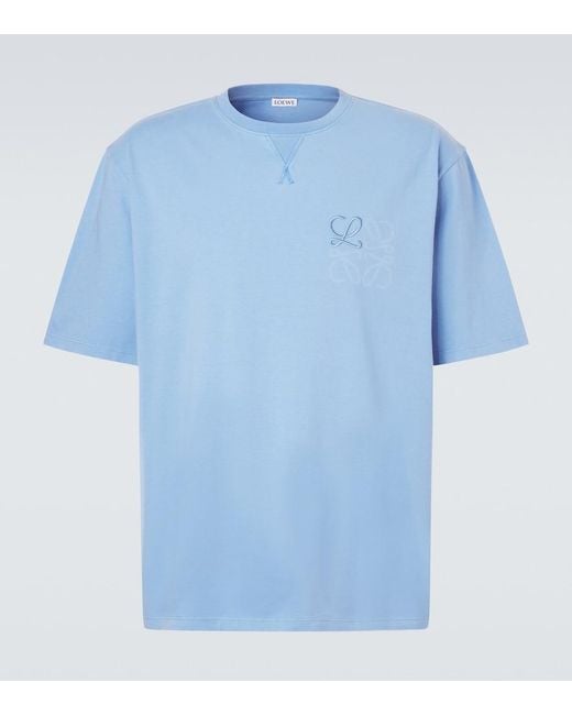 Loewe Blue Anagram Cotton Jersey T-Shirt for men