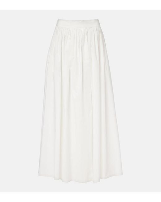 Adriana Degreas White Cotton Maxi Skirt