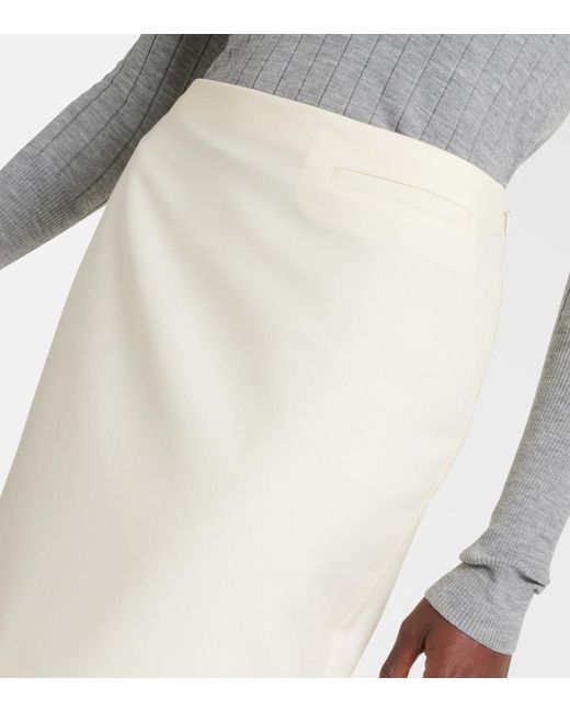 Falda midi asimetrica de mohair y lana Givenchy de color White