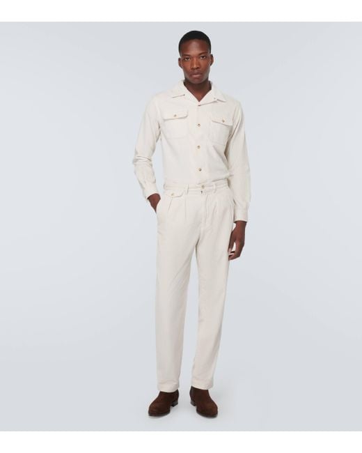 Pantalon droit en velours cotele Polo Ralph Lauren pour homme en coloris White