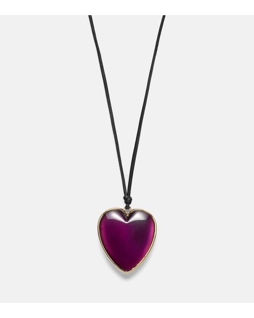 Jennifer Fisher White 14Kt-Plated And Leather Necklace With Quartz