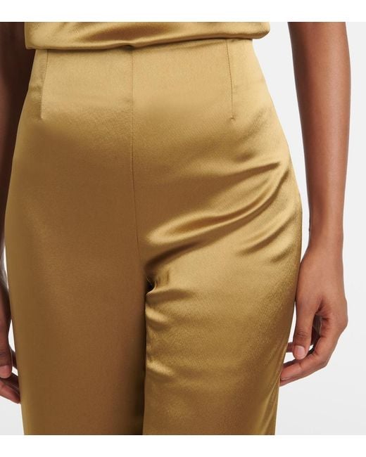 Galvan Green Atruvia Satin Wide-Leg Pants