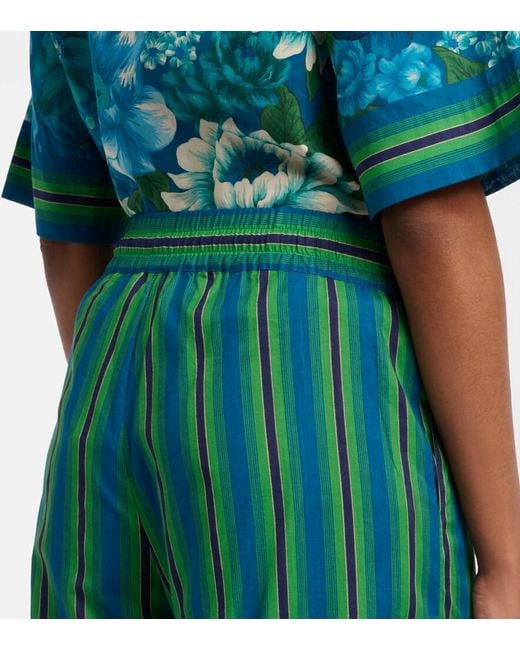 ALÉMAIS Green Margo Printed Cotton Wide-Leg Pants