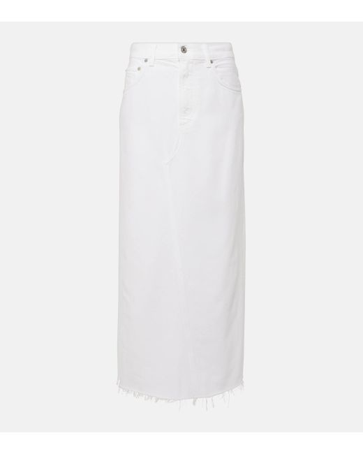 Citizens of Humanity White Circolo Reworked Denim Maxi Skirt