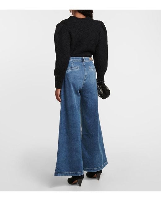 Jeans Anchos Stella De Tiro Alto AG Jeans de color Blue