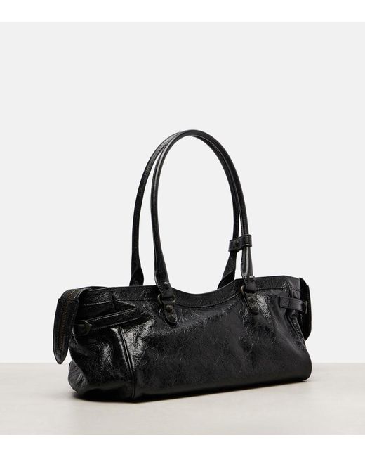 Balenciaga Black Schultertasche Le City East-West Medium