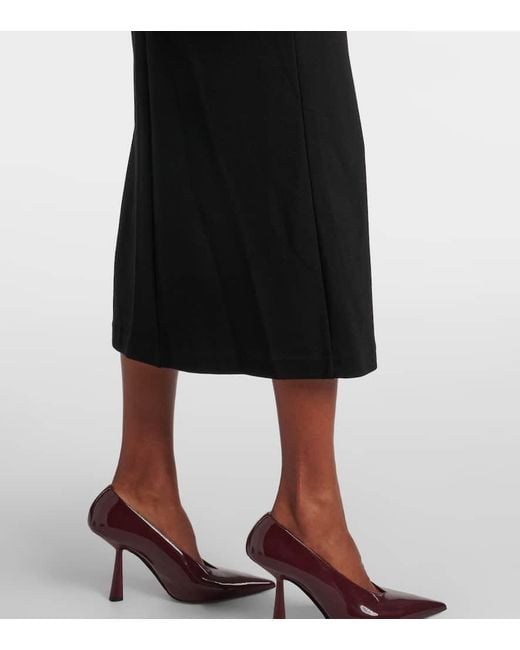 Sportmax Black Acline Wool And Cotton-Blend Maxi Dress