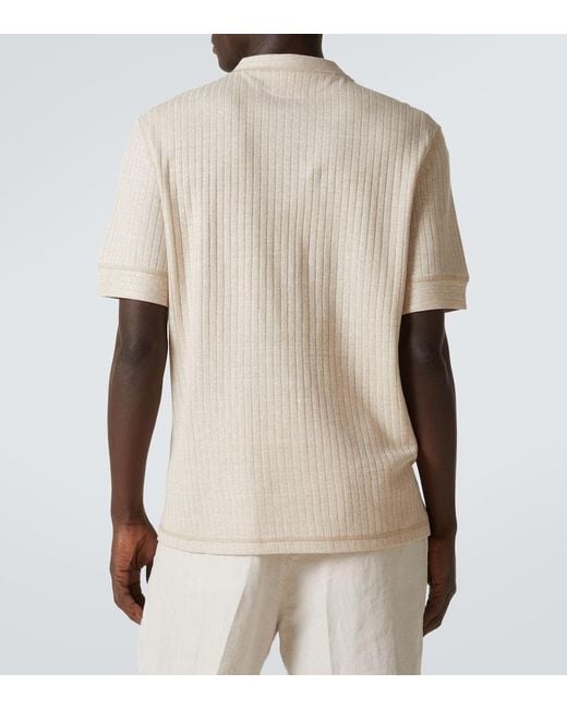 Brunello Cucinelli Natural Linen And Cotton T-Shirt for men