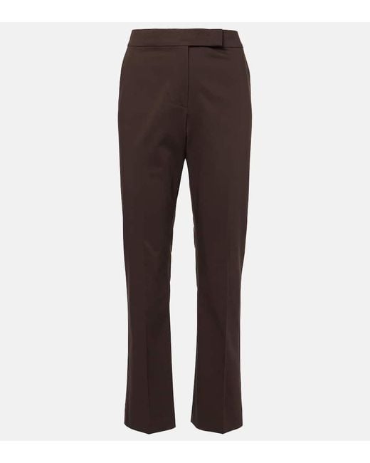 Pantalon Okra Raccourci En Coton Max Mara en coloris Brown