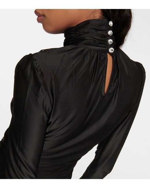 Rabanne Black Embellished Turtleneck Top