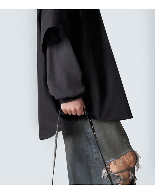 Balenciaga Black Patched Cotton Poplin And Fleece Jacket for men