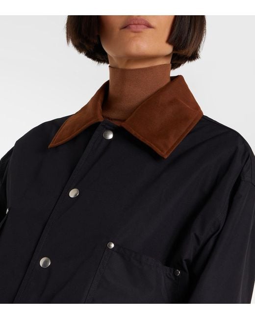 Chaqueta Cropped De Sarga Plan C de color Black