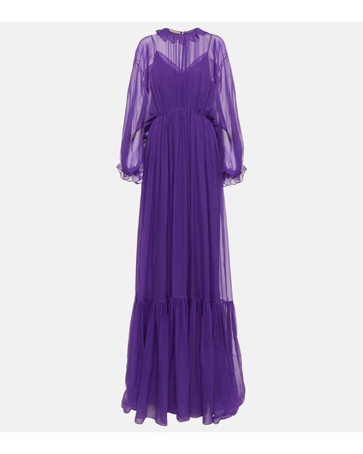Gucci Purple Silk Chiffon Gown